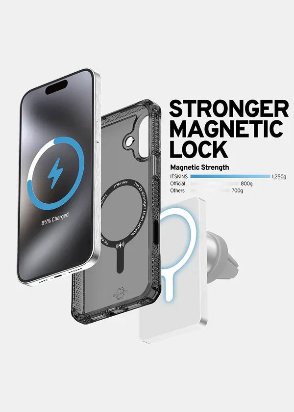 iPhone 16 Pro Max Itskins Hybrid Vapor Touch Magsafe Case - Smoke - Tashqila iPhone 16 Pro Max Itskins Hybrid Vapor Touch Magsafe Case - Smoke - Tashqila